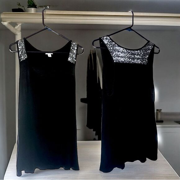 Old Navy l Black w/ Silver Sequin Tank Top l XL l EUC - Picture 1 of 7